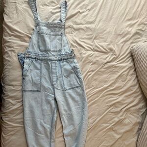 WEWOREWHAT Slouchy Slit Overalls